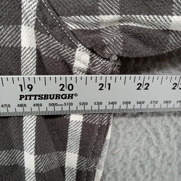 American Eagle Shirt‎ Mens Large Gray Check Plaid Heavyweight Cotton Classicore - Picture 7 of 9
